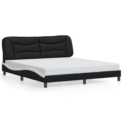 vidaXL Bed Frame with LED Lights Base Platform Bedroom Furniture Faux Leather-12
