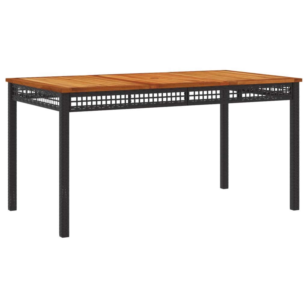 vidaXL 7 Piece Patio Dining Set with Cushions Black Poly Rattan-3