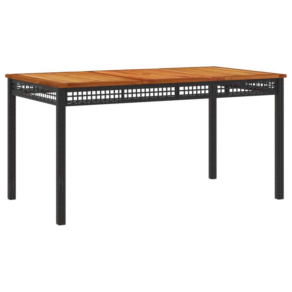 vidaXL 3 Piece Patio Dining Set with Cushions Black Poly Rattan-2