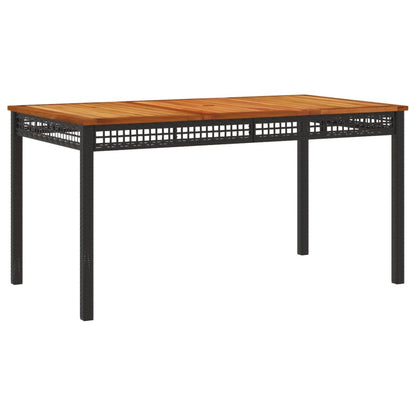 vidaXL 3 Piece Patio Dining Set with Cushions Black Poly Rattan-2