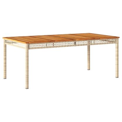 vidaXL 7 Piece Patio Dining Set with Cushions Beige Poly Rattan-3