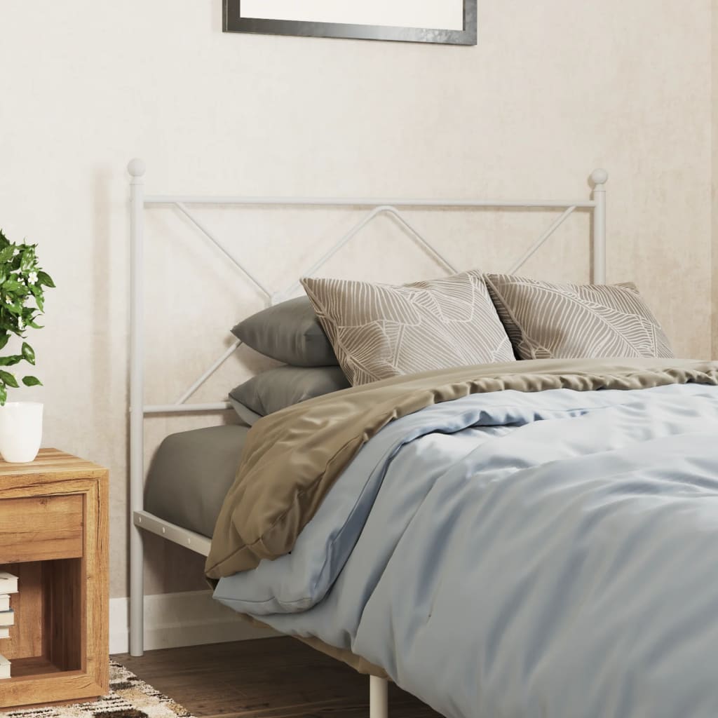 vidaXL Metal Headboard with Back Support Steel Construction Bedroom Furniture-0