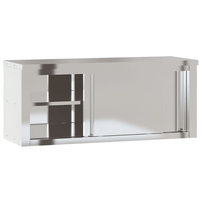 vidaXL Kitchen Wall Cabinet with Shelf Storage Restaurant Stainless Steel-1