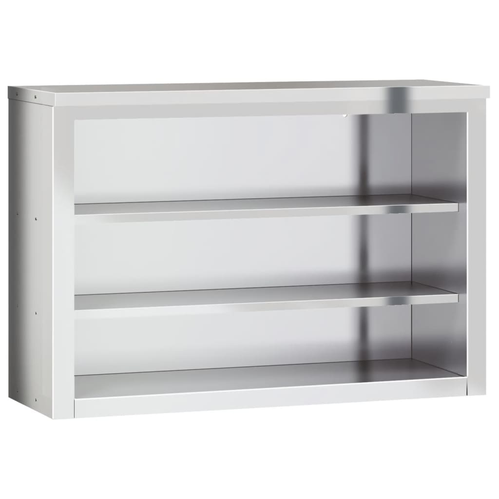 vidaXL Kitchen Wall Cabinet with Shelf Storage Restaurant Stainless Steel-4