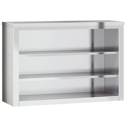 vidaXL Kitchen Wall Cabinet with Shelf Storage Restaurant Stainless Steel-4