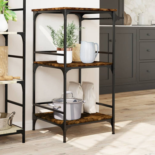 vidaXL Kitchen Trolley Rolling Utility Storage Living Room Engineered Wood-0