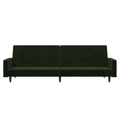 vidaXL 2-Seater Sofa Bed Dark Green Velvet-4