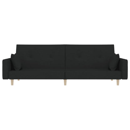 vidaXL 2-Seater Sofa Bed with Two Pillows Loveseat Couch Furniture Fabric-3
