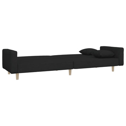 vidaXL 2-Seater Sofa Bed with Two Pillows Loveseat Couch Furniture Fabric-4