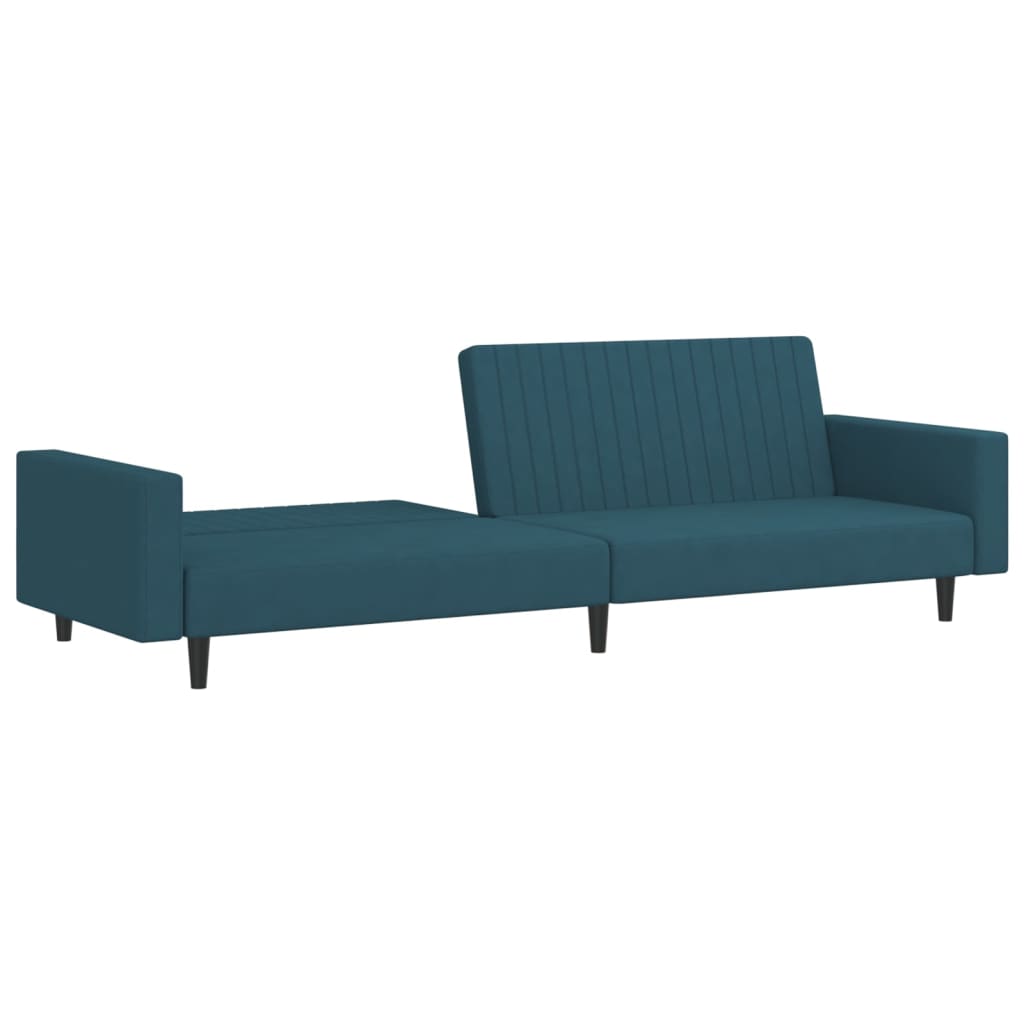 vidaXL 2-Seater Sofa Bed Blue Velvet