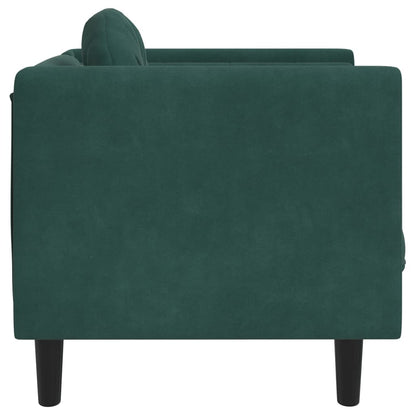 vidaXL Sofa Chair with Cushion Dark Green Velvet-3