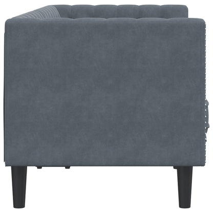 vidaXL Chesterfield Sofa with Bolsters 2-Seater Dark Gray Velvet-4