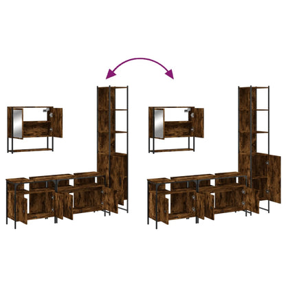vidaXL Bathroom Furniture Set Storage Cabinet Washroom 4 Piece Engineered Wood-0