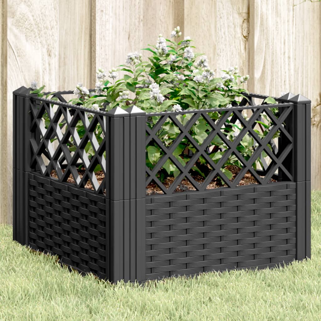 vidaXL Garden Planter with Pegs Flower Box Plant Stand Raised Bed Patio PP-5