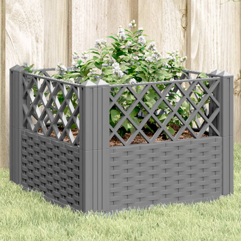 vidaXL Garden Planter with Pegs Flower Box Plant Stand Raised Bed Patio PP-8