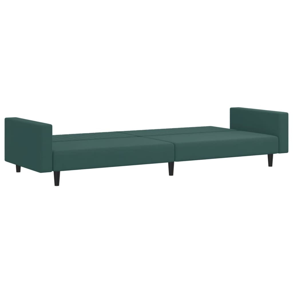 vidaXL 2 Piece Sofa Set Dark Green Velvet-4