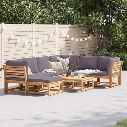 vidaXL 8 Piece Patio Lounge Set with Cushions Solid Wood Acacia-0