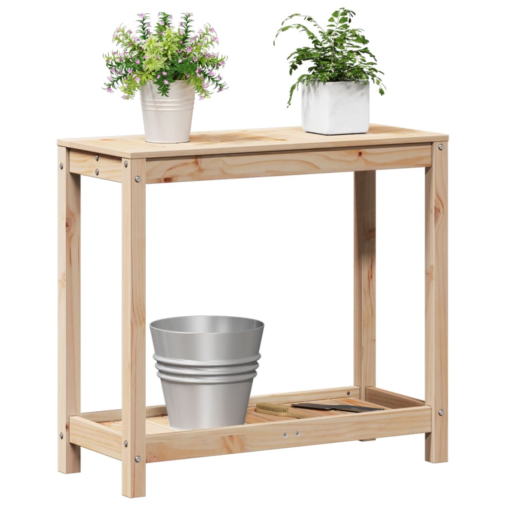 vidaXL Potting Table with Shelf Storage Workbench Outdoor Solid Wood Pine