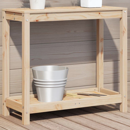 vidaXL Potting Table with Shelf Storage Workbench Outdoor Solid Wood Pine
