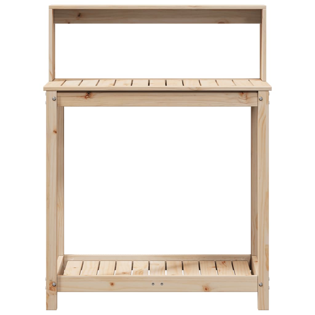 vidaXL Potting Table with Shelves 32.5"x19.7"x43.1" Solid Wood Pine-4