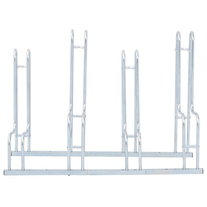 vidaXL Bicycle Stand for 4 Bikes Floor Freestanding Galvanized Steel-1