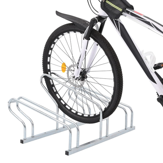 vidaXL Bicycle Stand for 3 Bikes Floor Freestanding Galvanized Steel-0
