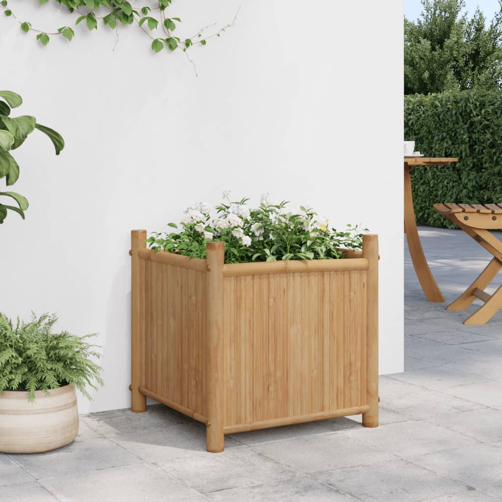 vidaXL Planter Raised Garden Bed Flower Pot Plant Stand Outdoor Balcony Bamboo-2