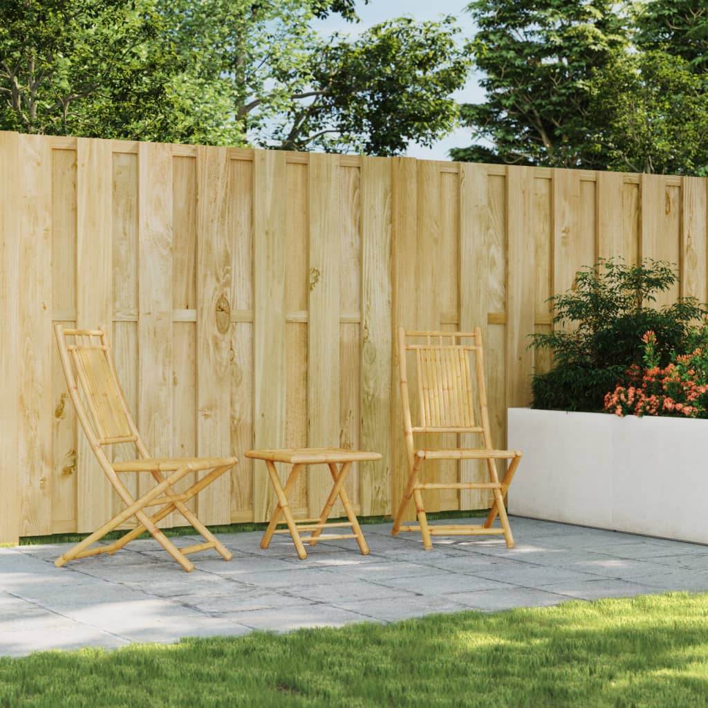 vidaXL 3 Piece Bistro Set Bamboo-1