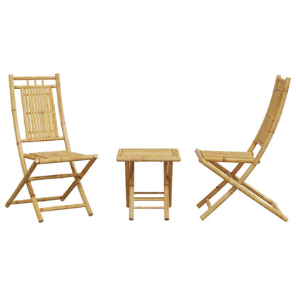 vidaXL 3 Piece Bistro Set Bamboo-4