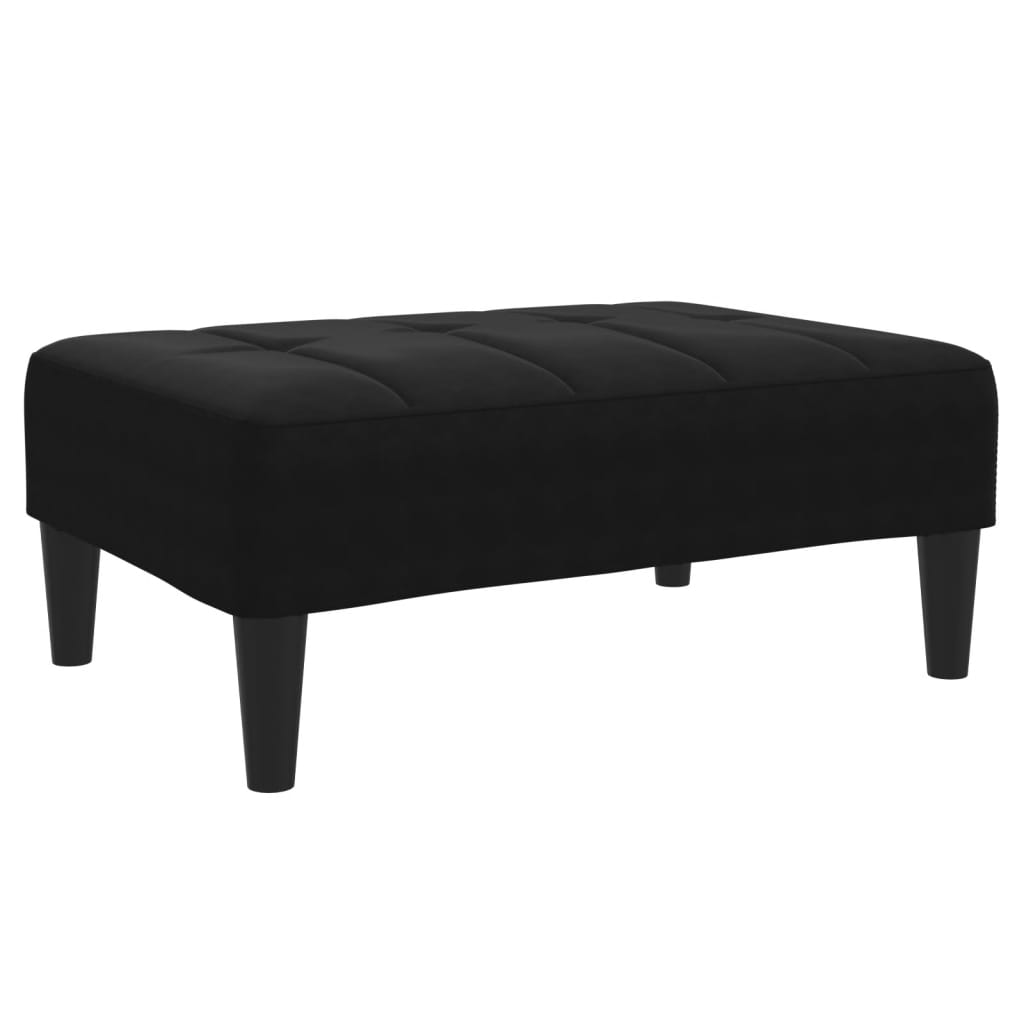 vidaXL Footstool Black 30.3"x21.7"x12.2" Velvet-3