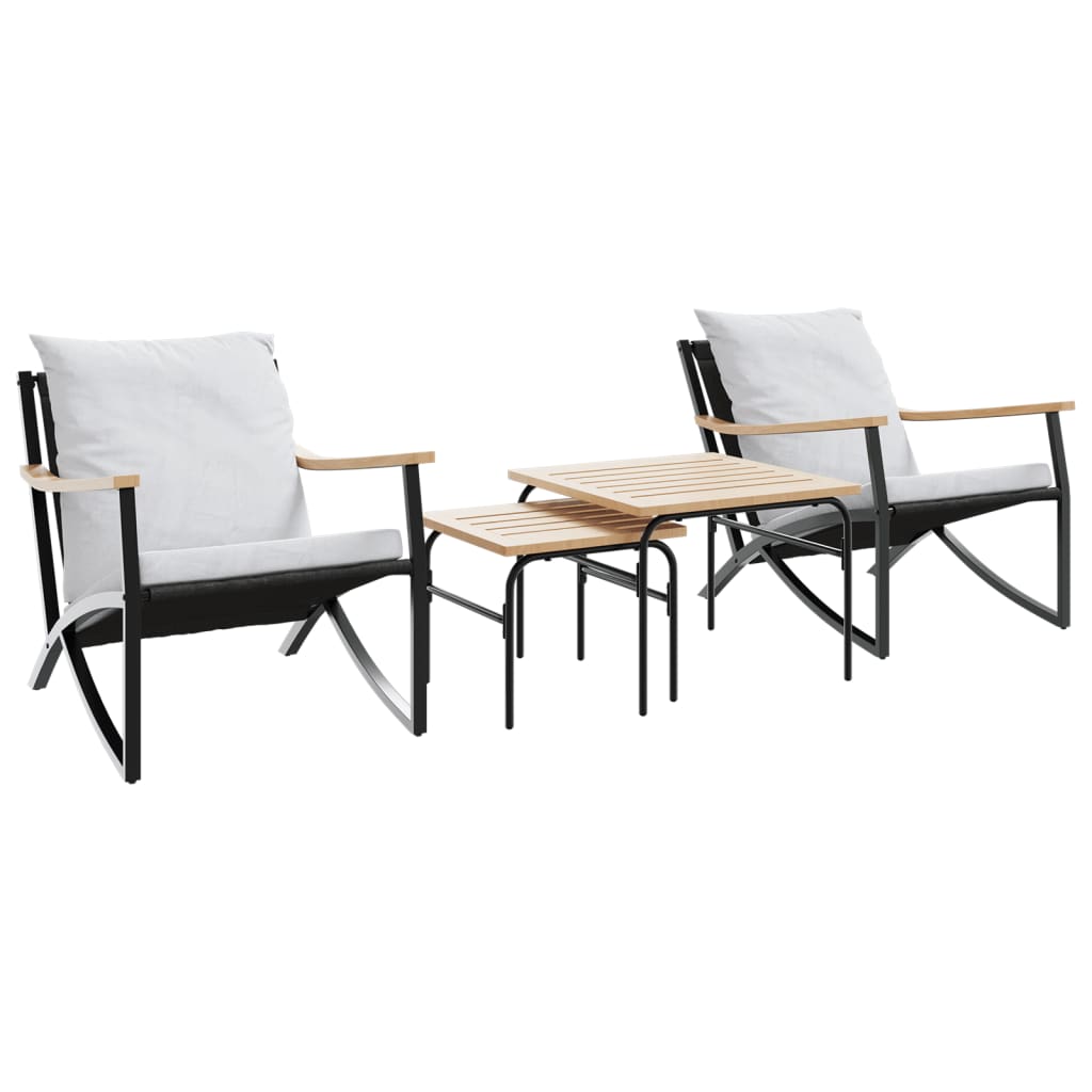 vidaXL Patio Chairs with Cushions Seating Outdoor Garden Furniture Black Steel-7