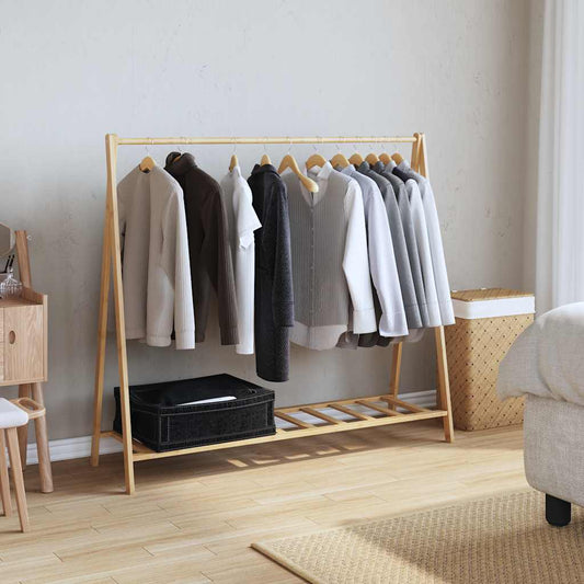 vidaXL Clothes Rack with Shelves 41.7"x13.4"x40.2" Bamboo-0