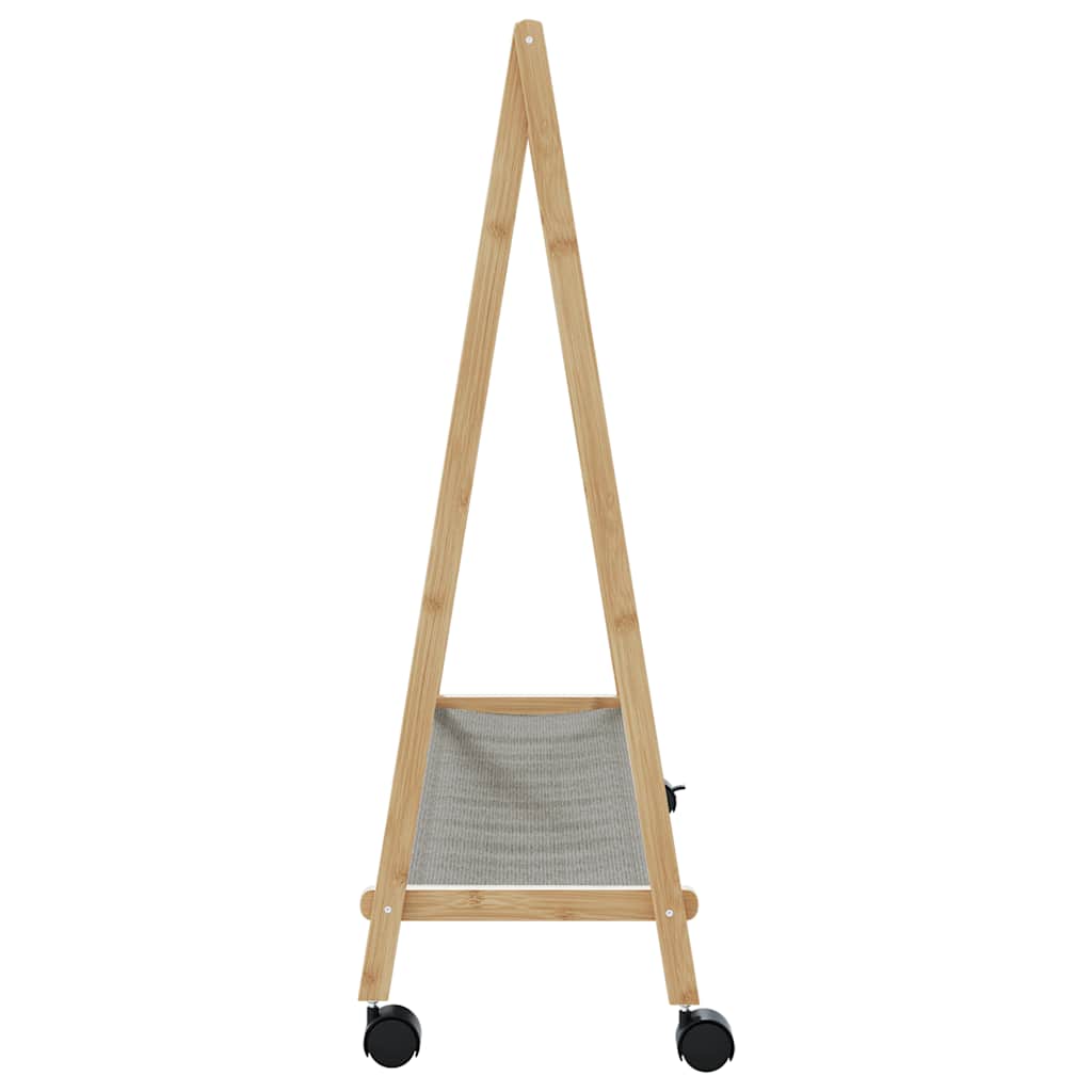 vidaXL Clothes Rack with Shelves and Wheels 41.7"x13.4"x41.9" Bamboo-4