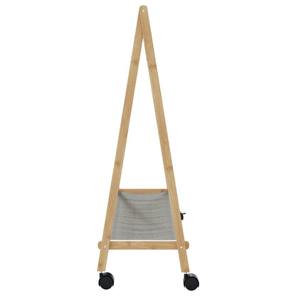 vidaXL Clothes Rack with Shelves and Wheels 41.7"x13.4"x41.9" Bamboo-4