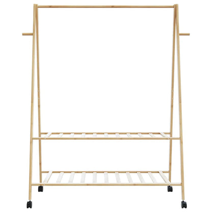 vidaXL Clothes Rack with Shelves and Wheels 52"x17.9"x61.2" Bamboo