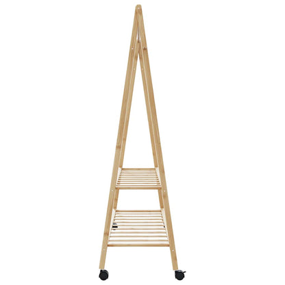 vidaXL Clothes Rack with Shelves and Wheels 52"x17.9"x61.2" Bamboo