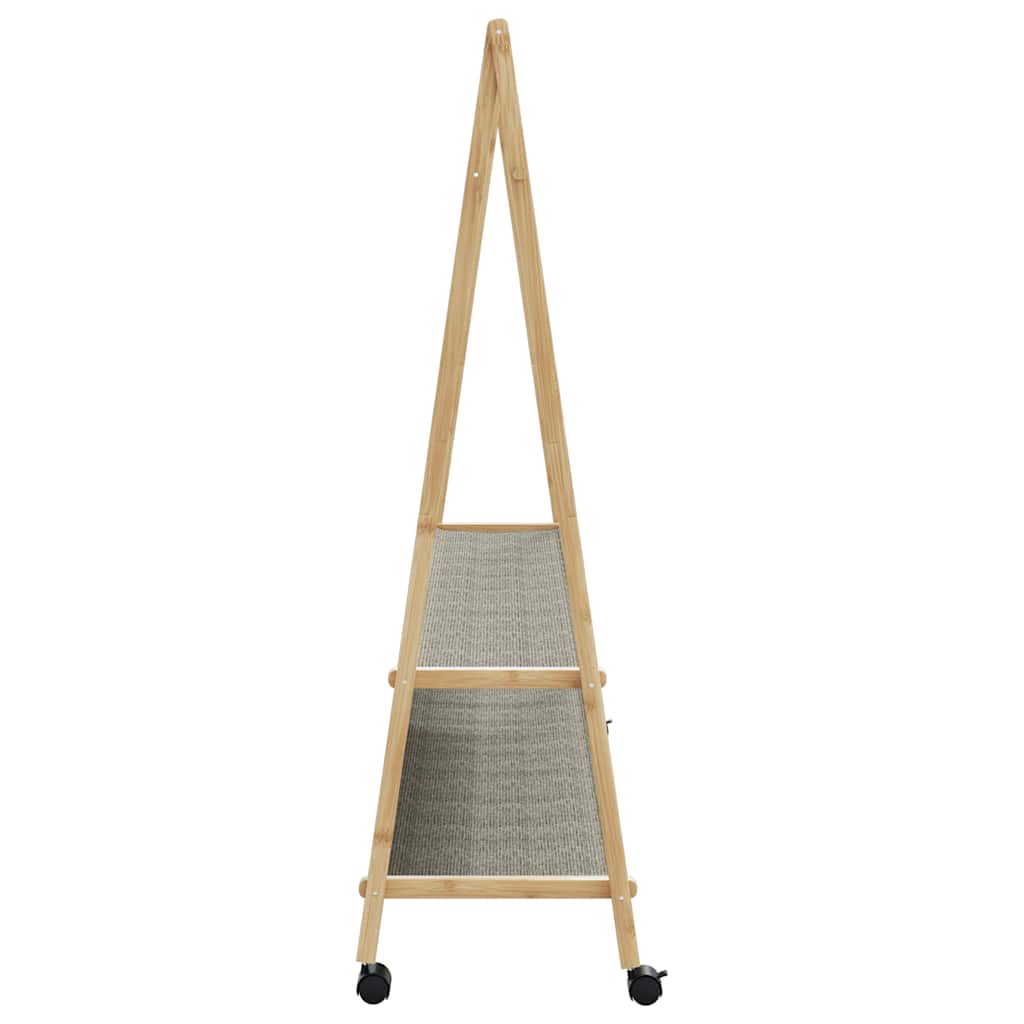 vidaXL Clothes Rack with Shelves and Wheels 52"x17.9"x61.2" Bamboo-4