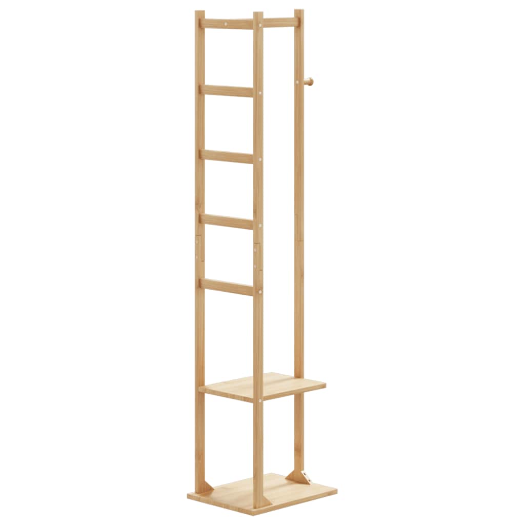 vidaXL Coat Stand with Hooks and Shelves 15.2"x11.8"x61.4" Bamboo-0