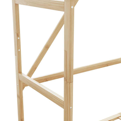 vidaXL Clothes Rack with Shelves and Wheels 43.3"x15.7"x70.9" Bamboo-4