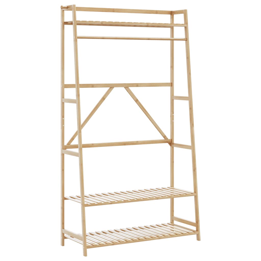 vidaXL Clothes Rack with Shelves 43.3"x15.7"x70.9" Bamboo-0