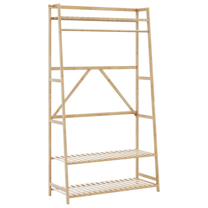 vidaXL Clothes Rack with Shelves 43.3"x15.7"x70.9" Bamboo-0