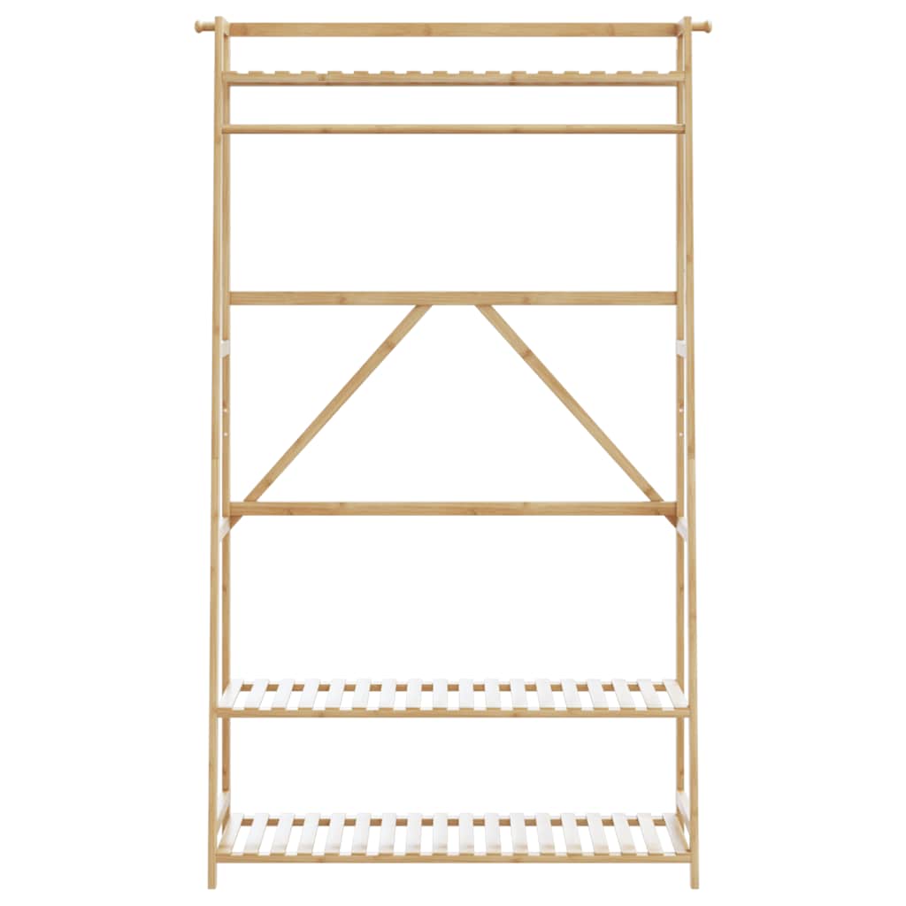 vidaXL Clothes Rack with Shelves 43.3"x15.7"x70.9" Bamboo-2