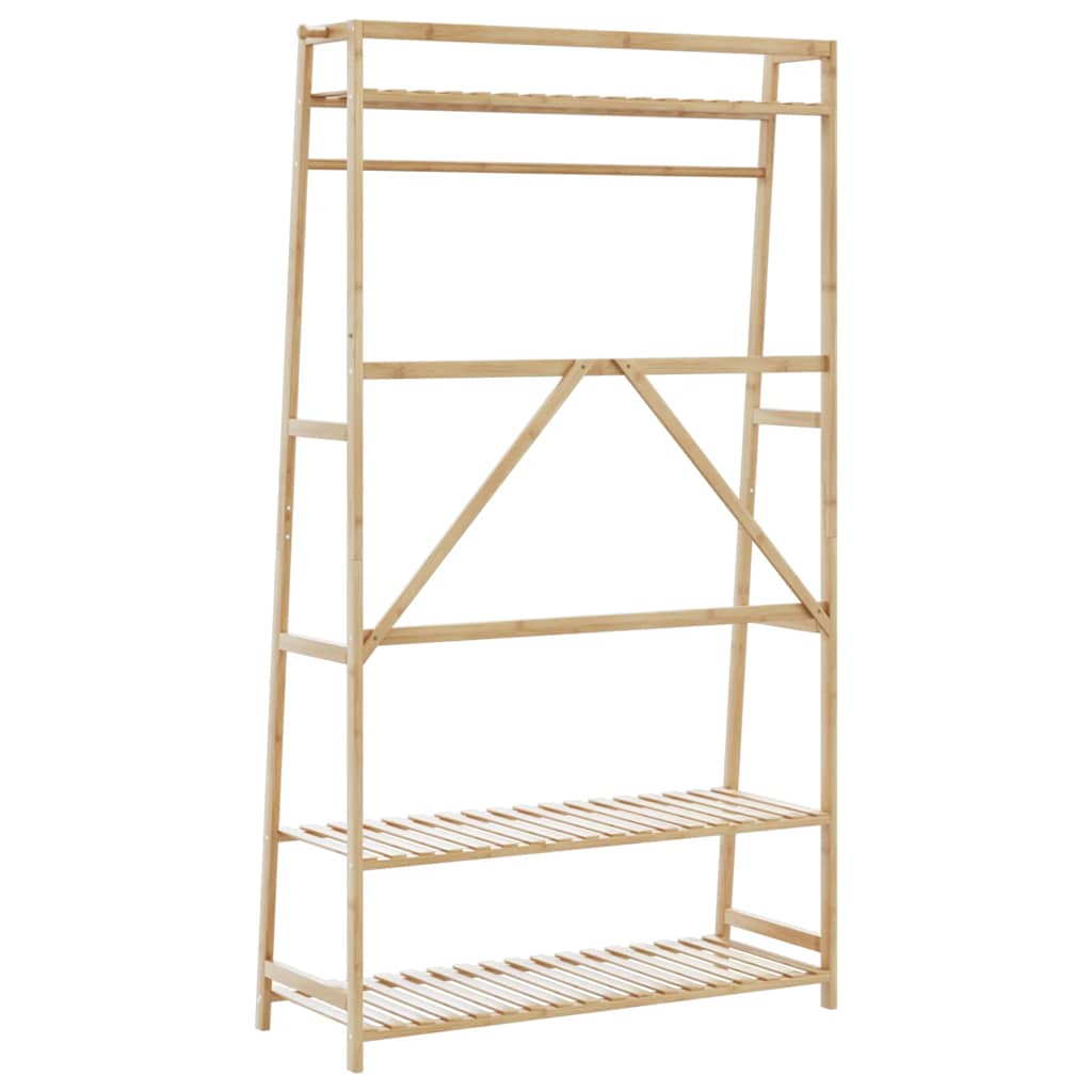 vidaXL Clothes Rack with Shelves 43.3"x15.7"x70.9" Bamboo-4