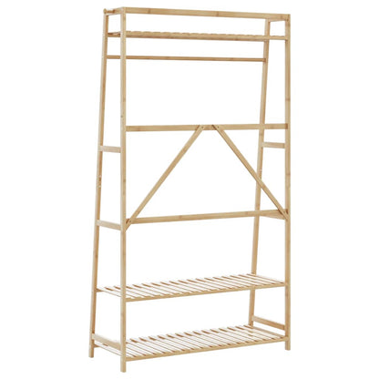 vidaXL Clothes Rack with Shelves 43.3"x15.7"x70.9" Bamboo-4