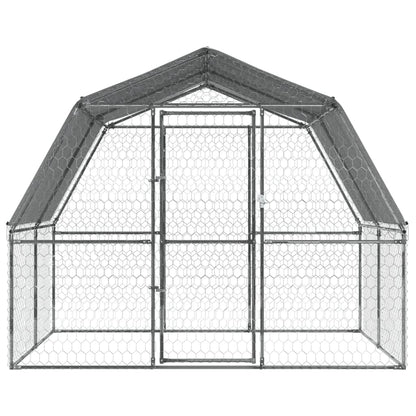 vidaXL Bird Cages 2 pcs with Roof and Door Silver Galvanized Steel-4