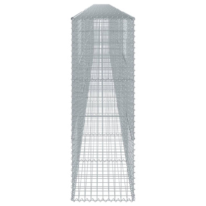 vidaXL Gabion Basket with Cover Stone Cage Retaining Wall Galvanized Iron-4
