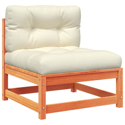 vidaXL 6 Piece Patio Sofa Set with Cushions Wax Brown Solid Wood Pine-4