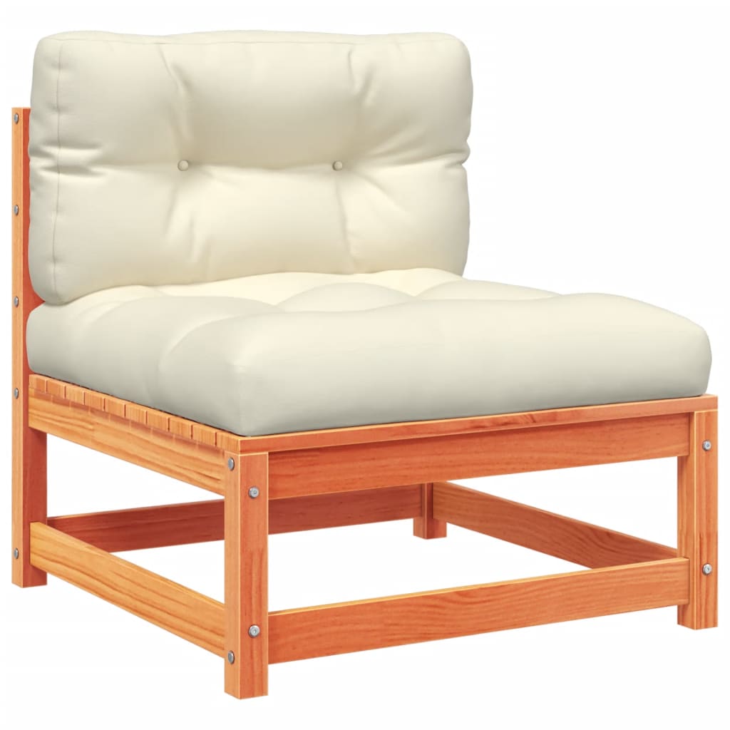 vidaXL 7 Piece Patio Sofa Set with Cushions Wax Brown Solid Wood Pine-4