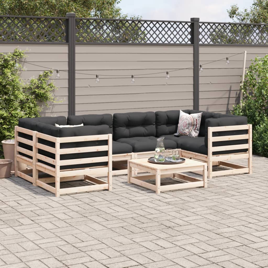 vidaXL 7 Piece Patio Sofa Set Solid Wood Pine-2
