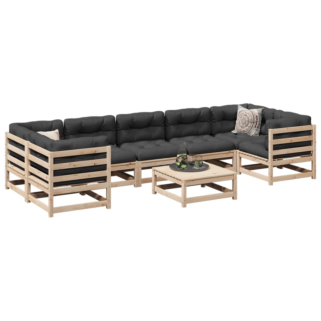vidaXL 8 Piece Patio Sofa Set Solid Wood Pine-0